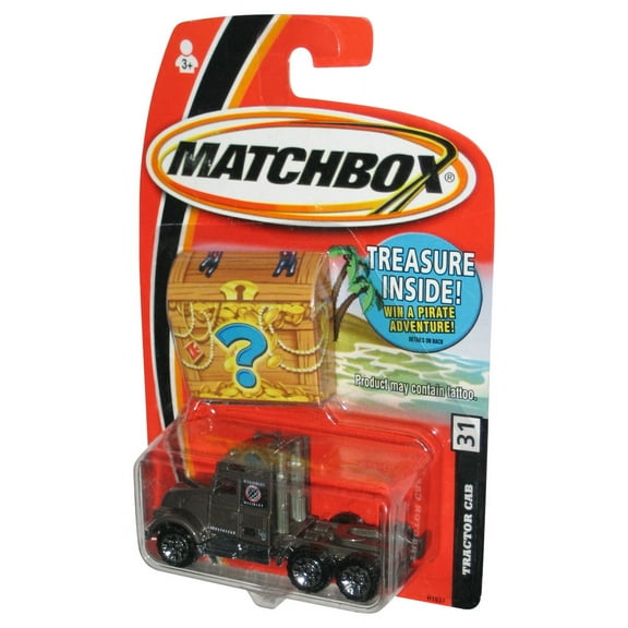 Matchbox Tractor Cab (2004) Gray Toy Truck #31 w/ Bonus Treasure Chest