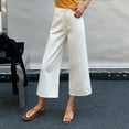 thumbnail image 2 of YAYUBA Jeans for Women Petite Crossover High Waisted High Stretch Casual Long Flare Jean with Multiple Pockets,White,M, 2 of 4