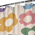 thumbnail image 3 of Colorful Daisy Flower Silhouette Pattern Shower Curtain 36"x72" ,Bathroom Decorative Shower Curtains Set with 12 Hooks,Modern Waterproof Washable Shower Curtain, 3 of 6
