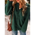 thumbnail image 6 of SHEWIN Womens Sherpa Jackets Fuzzy Hooded Zip Up Coats Casual Solid Long Sleeve Fleece Shacket Jacket Outerwear with Pockets, 6 of 6