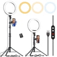thumbnail image 1 of Kaiess 10.2 Selfie Ring Light with 65 Adjustable Tripod Stand & Phone Holder for Live Stream/Makeup, Upgraded Dimmable LED Ringlight for Tiktok/YouTube/Zoom Meeting/Photography, 1 of 5