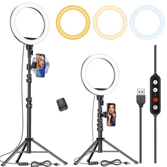 Kaiess 10.2 Selfie Ring Light with 65 Adjustable Tripod Stand & Phone Holder for Live Stream/Makeup, Upgraded Dimmable LED Ringlight for Tiktok/YouTube/Zoom Meeting/Photography