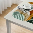 thumbnail image 4 of HAOXIT Elastic Edged Square Tablecloth, Abstract Arch Sun Beige Table Cover, for Kitchen Dining Tabletop Decoration, Fit for Square Table White, 4 of 7