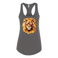 thumbnail image 2 of Wild Bobby, Lion With Sunglasses Animal Lover Ladies Racerback Tank Top, Dark Grey, Large, 2 of 3