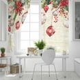 thumbnail image 4 of Hokiten Red Christmas Balls Blackout Curtains | Light Blocking Print Window Curtains, Xmas Poinsettia Snowflake Thermal Insulated Window Drapes for Living Room Kitchen Cafe (2 Panels, 55"W x 39"L), 4 of 7