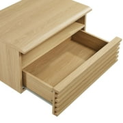 Modway Render 1-Drawer Wall-Mount Modern Wood Nightstand in Oak