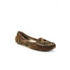 Pre-owned|Miu Miu Womens Suede Beaded Embroidered Moccasins Brown Size 36.5 6.5
