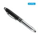 thumbnail image 3 of Bolígrafo Uxcell con punta de stylus y linterna LED, bolígrafo de metal, tinta negra, punta media de 1.0mm, paquete de 3 en negro, 3 of 7