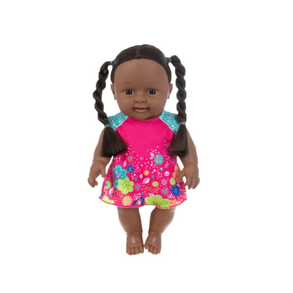 SPOORYYO Black Baby Doll - Realistic 11.81in Vinyl Reborn Baby Toy with Cute Curly Hair, Soft Cotton Body, Hand-Drawn Nails, Perfect for Accompaniment, Art Collection & Photography Props