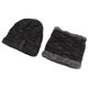 thumbnail image 5 of Bienvenido Hombres Gorro Bufanda Cálido A Prueba de Viento Elástico Engrosado Forro Polar Invierno Gorro de Punto Conjunto para Montar Senderismo Esquí Negro, 5 of 8