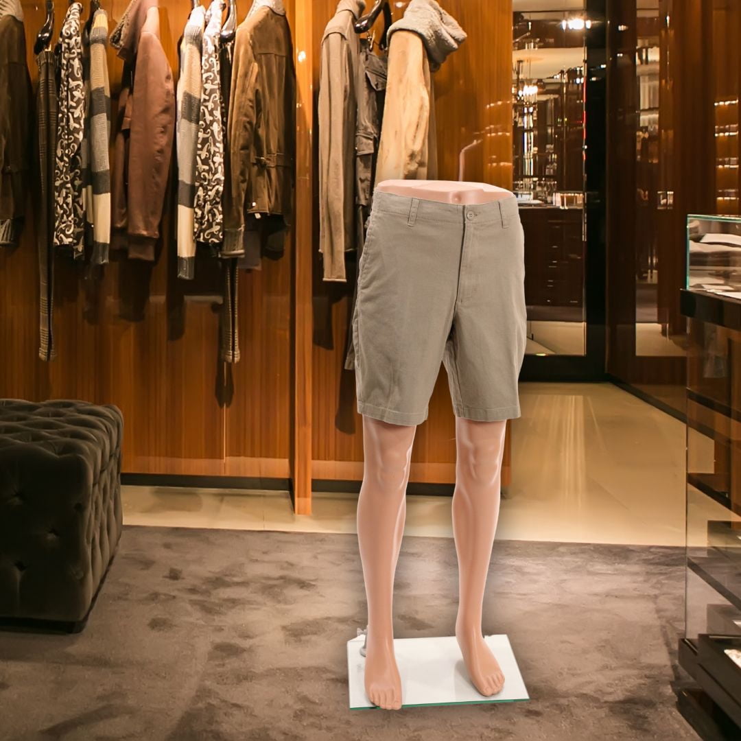 SSWBasics Male Plastic Mannequin Leg Form - Height 46" - With Base