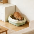 thumbnail image 1 of Dvkptbk Cat Litter Box with High Sides, Splashs Proof Designs, Open Top Cat Litter Pan Include Scoop Easy Cleaning, Green, 1 of 6