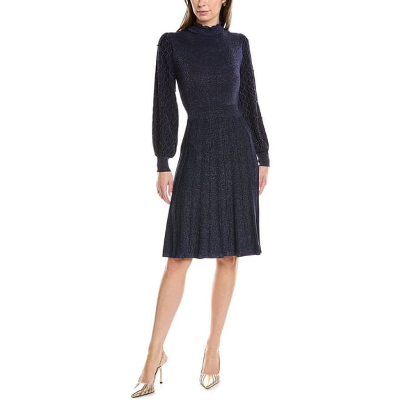 Nanette Nanette Lepore womens Mock Sweaterdress, l, Blue