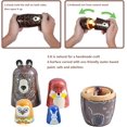 thumbnail image 4 of 5 piezas lindas muñecas anidadas grandes - Objetos pequeños de madera hechos a mano con diferentes patrones - Muñeca Matryoshka Muñecas de madera hechas a mano Patrón de animales de dibujos animados J, 4 of 5