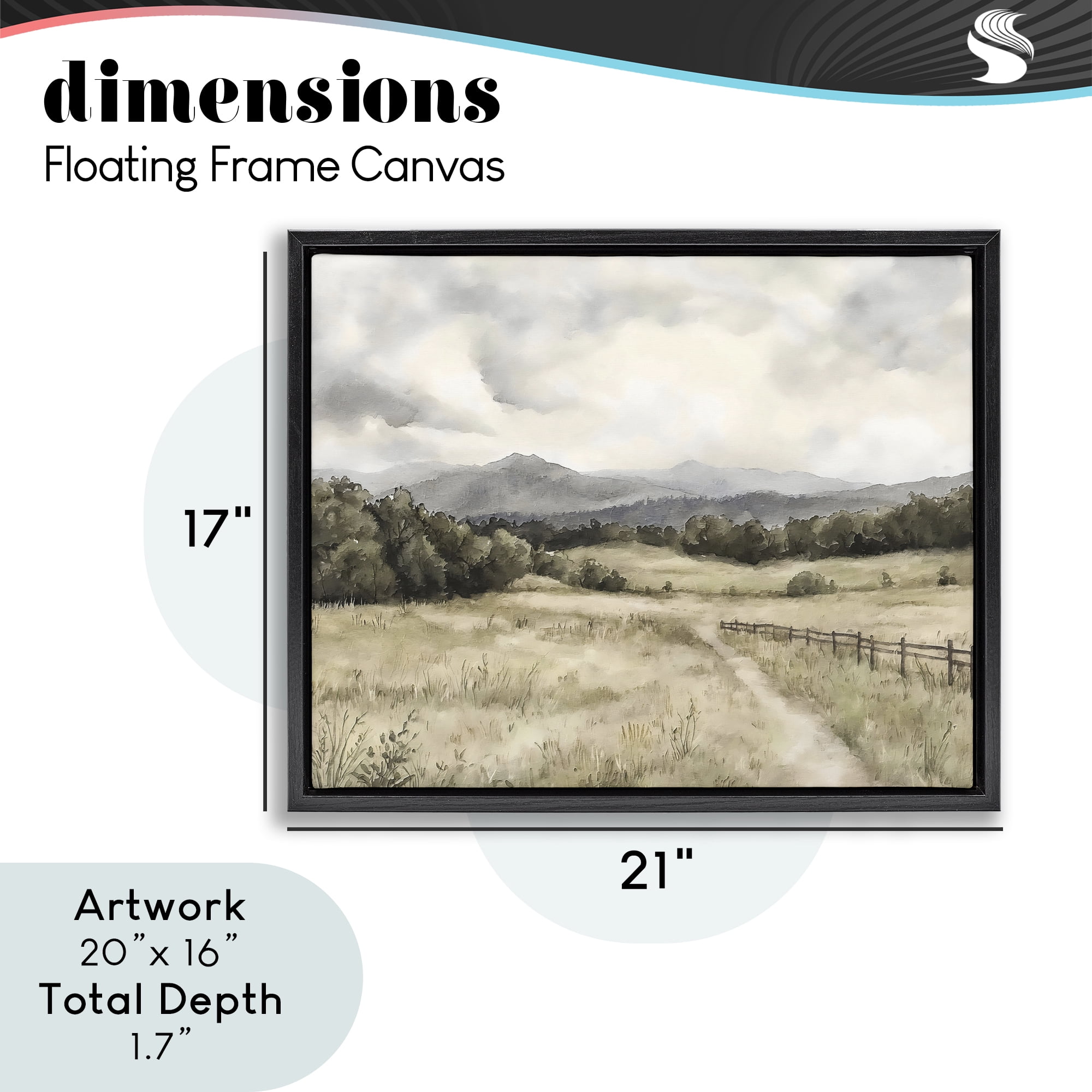 Stupell Industries Muted Trail Along Fence Black Framed Floater Canvas Wall Art, design by Riley B