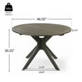 thumbnail image 2 of GDF Studio Brigitte Outdoor Round Acacia Wood Dining Table, Gray, 2 of 10