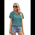 thumbnail image 2 of Camisas de Corta para Mujer, Blusas Elegantes de Encaje para Verano 2025, Camisetas Casuales de Moda, Blusas Lindas. Lago Azul M, 2 of 8