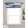 thumbnail image 3 of Blue Striped Kitchen Valances for Windows Farmhouse Linen Window Valance Curtain for Living Room Window Treatment Modern Minimalist Abstract Art Vintage Valance Rod Pocket Topper Drape, 42 x 12 Inch, 3 of 6