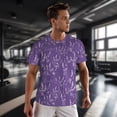 thumbnail image 3 of Wukai Lavender Flowers Print Men's Short-Sleeved Mesh T-Shirt,Quick-Dry Short Sleeve Workout T-Shirt-Small, 3 of 8