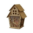 thumbnail image 2 of Christmas Luminous Cabin Window Display Christmas Tree Door Wooden Decoration, 2 of 2