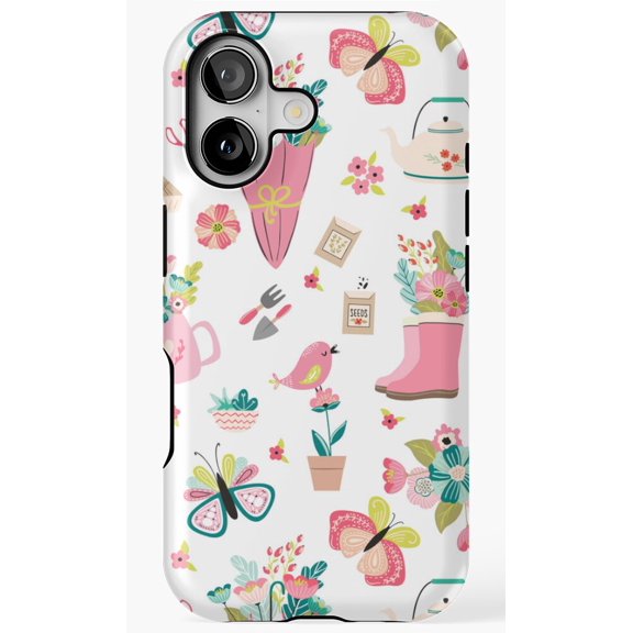 Cute Floral Spring Pattern Botanical Art Phone Case for iPhone 11 12 13 14 15 16 17 Pro Max