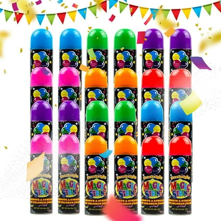 

Toysery Party Streamer - Spray String for Kids. Elevate Your Celebrations with Crazy String Fun! Comes with 24 Party Spray String in Can (3oz)