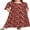 Red-white fl, variant on Women's Plus Size Dresses 1X to 5X Crewneck Ruffle 3/4 Sleeve Casual Maxi Dress