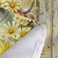 thumbnail image 5 of Funny Highland Cow Shower Curtain, Yellow Cute Rustic Western Floral Plant Daisy Wooden Farmhouse Bath Curtain, Country Animal Fabric Waterproof Shower Curtain Set for Bathtub Decor, 72X72in, 5 of 5
