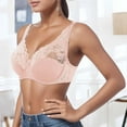 thumbnail image 2 of PEASKJP Women's Full Coverage Lace Underwire Racerback Bra Back Smoothing Bra, Pink 100D, 2 of 4