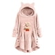 thumbnail image 1 of Abrigos de Invierno Para Mujer Abrigo de Piel Sintética Casual Estampado Navideño Botones de Felpa Manga Larga Abrigo de Felpa Con Capucha Top Odeerbi ODB174684, 1 of 4