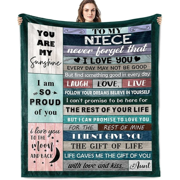Mothers Day Niece Gifts from Auntie Graduation Gifts for Niece Aunt and Niece Gifts for Niece from Aunt Gifts for Christmas Teenager Gifts for Girls to My Niece Blanket 60x50 Inch