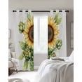 thumbnail image 4 of Sunflower Blackout Curtains for Bedroom Living Room Darkening Curtains 54 Inch Long Vintage Summer Plant Flower Vintage Style Short Curtain for Small Window Treatment Grommet Drapes 42"x54"x2, 4 of 9