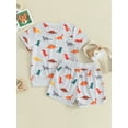 thumbnail image 4 of Bslissey Little Boys Casual Shorts Sets 1T 2T 3T 4T 5T 6T Dinosaur Print Short Sleeve T-shirt Tops with Drawstring Shorts 2Pcs Outfits Toddler Kids Cute Summer Clothes, 4 of 9