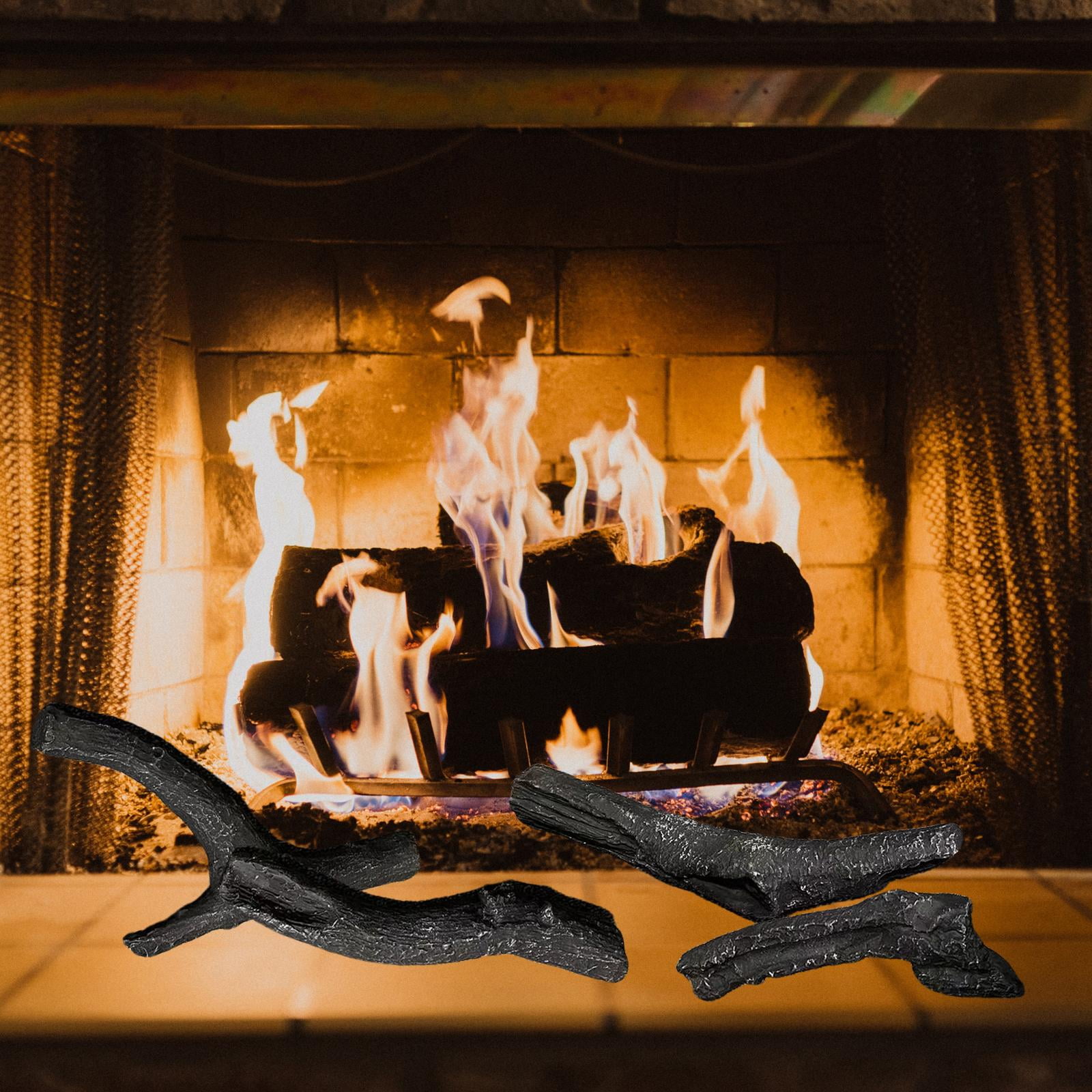 4 Decorative Firewood Simulation Logs for Electric Fireplace Decoration  Festival Ornament - Walmart.com