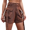 thumbnail image 7 of Cargo Denim Shorts for Women High Waisted Relaxed Fit Jorts Casual Trendy Summer Hot Pants with Pockets, 7 of 7