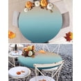 thumbnail image 2 of Round Tablecloth Brown Turquoise Gradient Elastic Edge Fitted Abstract Watercolor Plastic Table Cover,Waterproof Oil Proof for Dinner,Outdoor, Picnic, 36" - 44"&nbsp; DIA Tables, 2 of 6