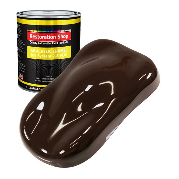 Restoration Shop Dark Brown Acrylic Enamel Auto Paint - Gallon Paint Color Only - Single Stage High Gloss