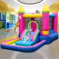 thumbnail image 2 of Patiojoy Kids Inflatable Bounce House Princess-themed Bouncy Castle with Slide Without Blower, 2 of 8