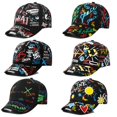 thumbnail image 2 of Gorro con visera para niños de 4 a 8 años, gorra con visera para el sol, con estampado de grafiti, para baile callejero Fivean unisex, 2 of 2
