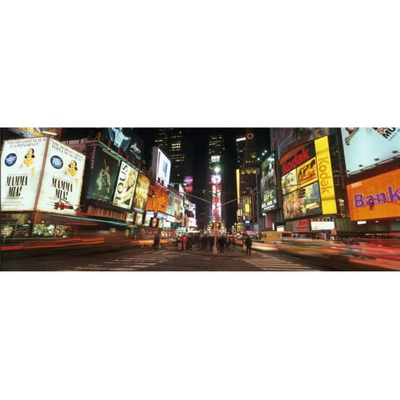 Posterazzi DPI1891994LARGE Times Square In Midtown Manhattan Illuminated At Night Poster Print, 44 x 15 - Large