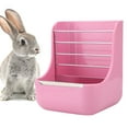 thumbnail image 4 of Slatcetga 2 in 1 Pet Feeder Food Bowl Dispenser Grass Frame Rabbits Grasses Shelf Container (red), 4 of 8