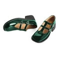 thumbnail image 3 of YDN Women's Square Closed Toe T-Straps Mary Janes Chunky Low Heel Strappy Buckle Pumps Cute Dressy Shoes Size 10 Green, 3 of 4
