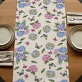 thumbnail image 5 of Pink Blue Hydrangea 36 Inch Table Runner, Spring Summer Botanical Flowers Farmhouse Dresser Scarf Cotton & Linen Tablerunner for Dining/Kitchen Island/Holiday Party Décor Small 13" x 36", 5 of 9