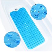 Bathtub Mat, Shower Mat Large 39"X 16" Non-Slip Massage Mat with Powerful Suction Cup Drainage Hole Environmentally Friendly Thermoplastic Elastomer Material Machine Washable Suitable for Everyone