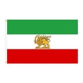 thumbnail image 1 of Bandera iraní antigua de Irán, fácil de exhibir, bandera de la dinastía Pahlavi con león y sol, 150 x 90 Sin corona, 1 of 8