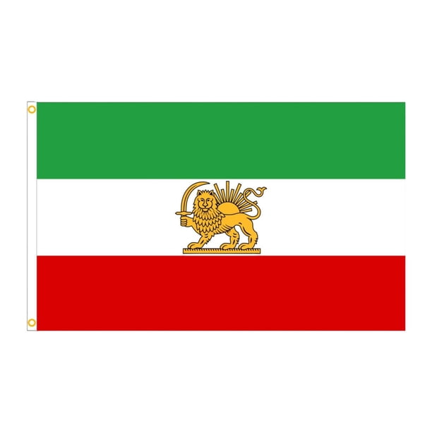Bandera iraní antigua de Irán, poliéster, fácil de exhibir, bandera de la dinastía Pahlavi, 59 x 35 pulgadas Sin corona