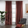 thumbnail image 2 of 3S Brother's Extra Long Solid Luxury Matte Velvet Soft Curtain Carmine-Crimson Single Panel Hanging Back Tap & Rod Pocket Home Décor 5-25 Feet Custom Made Curtains -Made in Turkey Each(52"x240"), 2 of 7