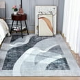 thumbnail image 3 of Junovo Abstract Rug Low-Pile Soft Rugs for Living Room Floor Carpet,4'x6',Gray, 3 of 7