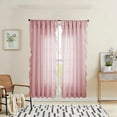 thumbnail image 4 of Ohmyroo Sheer Ruffle Trimmed Window Curtains Semi Transparent Drapes For Living Room Bedroom 96 Inch Multicolor, 4 of 6