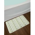 thumbnail image 2 of Abstract Bath Mat, Wavy Vertical Stripes Sketched Leaves and Tiny Flowers, Plush Bathroom Decor Mat with Non Slip Backing, 29.5" X 17.5", Green Grey, by Ambesonne, 2 of 2